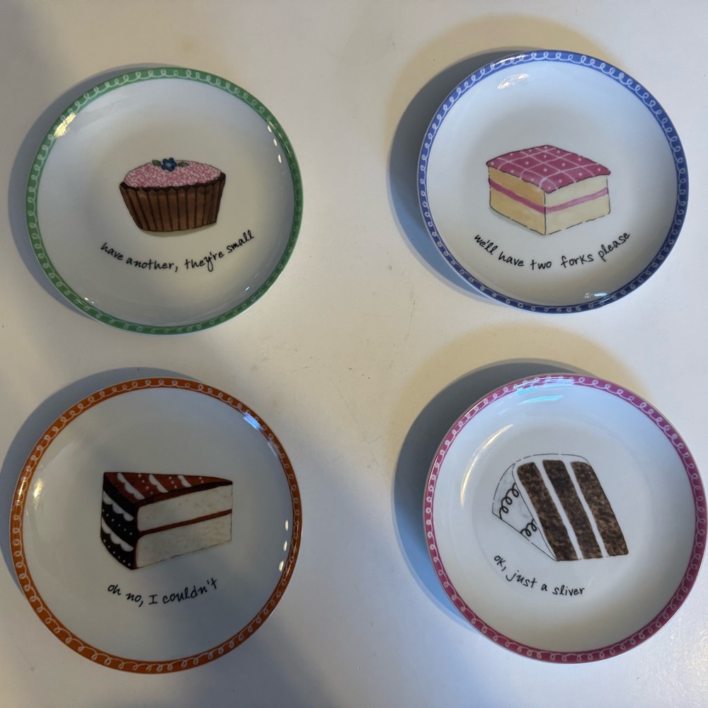 Dessert Plates Nancy Green 2002 Set Of 4 - Cake Deliciously Cute!!